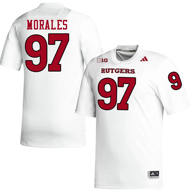 Rutgers Scarlet Knights #97 Anthony Morales College Football Jerseys Stitched-White